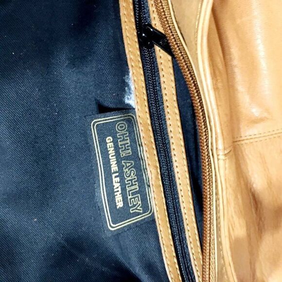 Ohh! Ashley Cross Design Brown/Tan Leather Bag - Picture 8 of 13